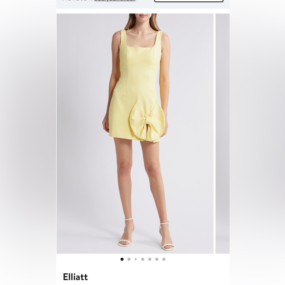 Elliatt Yellow Sheath Mini Dress Sleeveless Scoop Neck